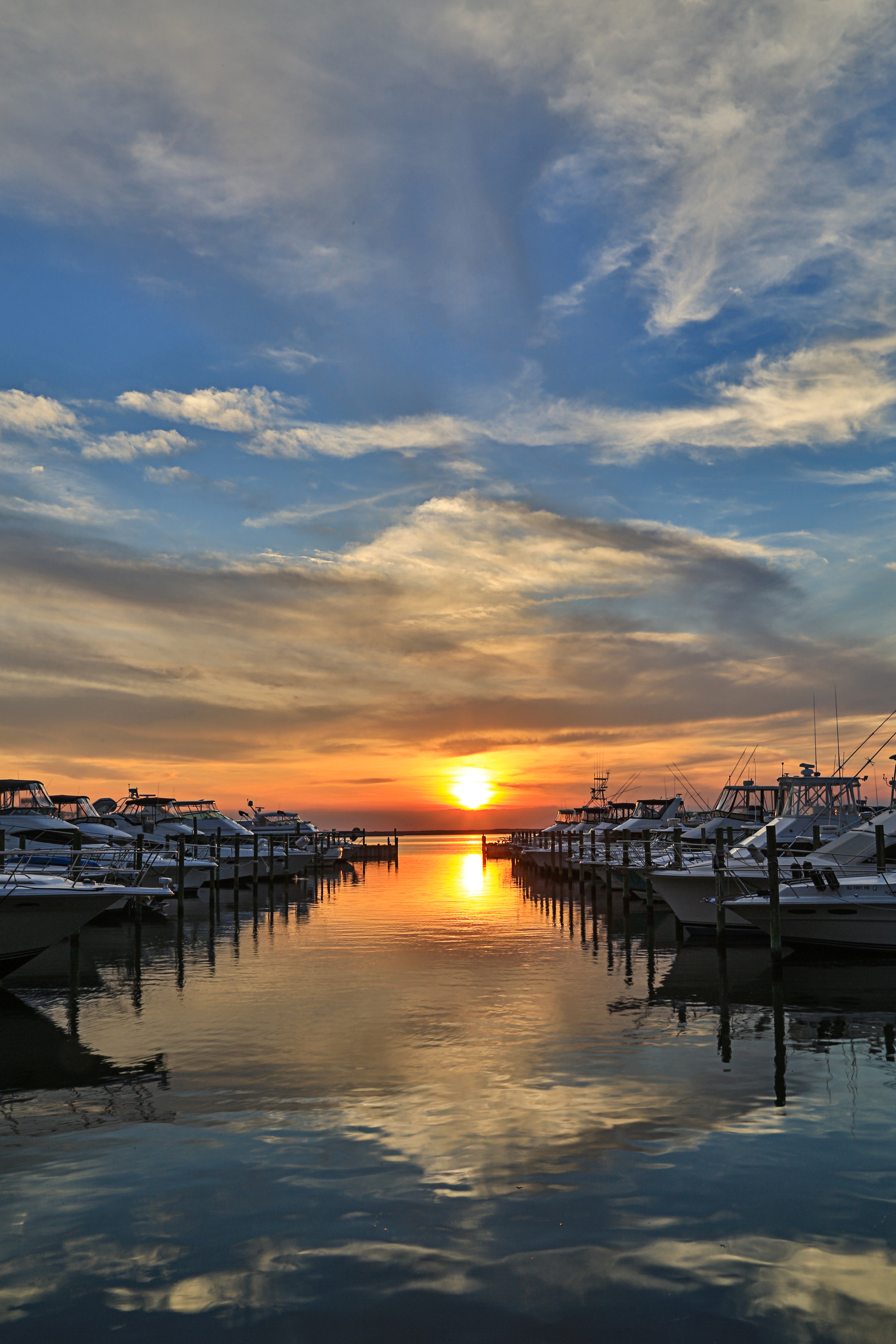Shelter Harbor Marina at sunset